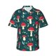 thumbnail image 4 of Camisas de manga corta con botones para hombre Camisa hawaiana con estampado de hongos brillantes para playa Camisas hawaianas con estampado floral para mujer, 4 of 5
