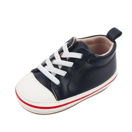 

YDOJG Cute shoes for Toddler Boys Girls Spring Summer Children And Shoes Floor Sports Shoes Flat Soles Light And Comfortable Lace Up And Colorblock Blue 0-6 Months