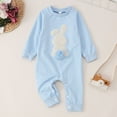thumbnail image 2 of MEZZALL Easter Outfit Baby Girl Boy Long Sleeve Crewneck Bunny Embroidery Romper Jumpsuit Cute Clothes 0-18 Months, 2 of 6