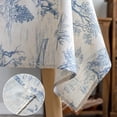 thumbnail image 6 of Rustic Tablecloth Classic French Village Printed Linen Fabric Table Cover Farmhouse Decoration 60x120 Inches Rectangle/Oblong Blue for Kitchen Dining, 6 of 6