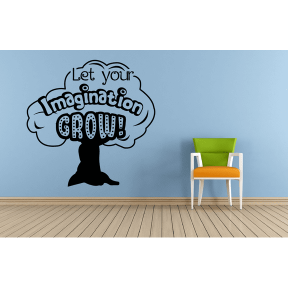 Imagination Grow Classroom Wall Decals Stickers Education Educational Quotes for Teachers Students School Room Nursery Kindergarten Library Home Art Decals Wall Art Vinyl Decoration Size (28x30 inch)