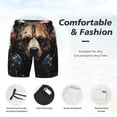 thumbnail image 3 of Fotbe Urban Bear With Headphones Traje de Baño para Hombre – Shorts de Natación de Secado Rápido con Forro y Bolsillos-Small, 3 of 6