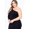 thumbnail image 4 of Plus Size Ebony One Shoulder Dress - Black, 4 of 6