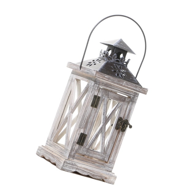 Contenedor de Velas Toystoory Linterna de Madera a Prueba de Viento Decoración del Hogar