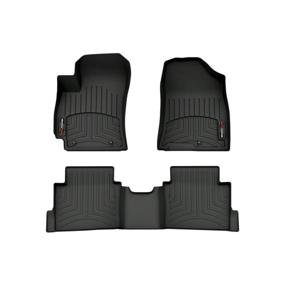 WeatherTech Custom Fit FloorLiners compatible with 2024-2026 Hyundai Kona - 1st & 2nd Row, Black