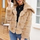 thumbnail image 5 of Chaqueta cálida de invierno para mujer, color liso, con cuello vuelto, 5 of 8