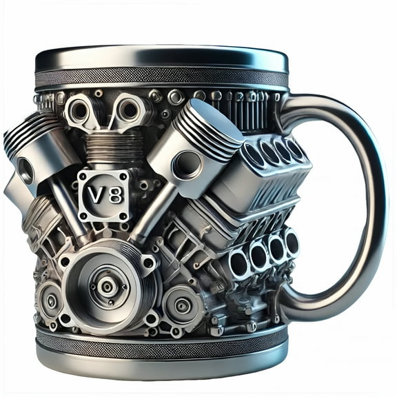 ACDANC V8 Engine Design Coffee Mug Unique 3D Car Engine Cup for Car Enthusiasts,Gift for Mechanics and Gearheads