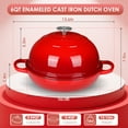 thumbnail image 6 of TLGREEN 6qt Enameled Cast Iron Dutch Oven for  Bread Baking, Non-Stick Dome-Shaped Bread Oven Pot with Lid, Silicone Handles and Scraper, Easy Cleaning, Red, 6 of 11