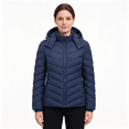 thumbnail image 3 of Women's Hooded Puffer Coat Lightweight Warm Puffy Quilted Winter Jacket for Cold Weather, Navy, 3 of 8