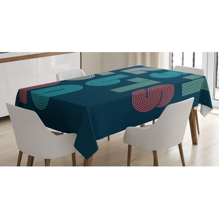 

Number Tablecloth Retro Style Striped Funky Mathematical Signs Digital Characters Fashion Graphic Rectangular Table Cover for Dining Room Kitchen 60 X 90 Inches Multicolor by Ambesonne