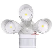 30 Watt LED Motion Sensor Flood Light - White Color - Square Heads - 3600 Lumen - Super Wide 240 Degree Motion Sensor - 5000K Bright White -LED Security Wall Floodlight