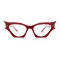 thumbnail image 3 of Womens Rich Golden Age Opulent Gothic Cat Eye Clear Lens Plastic Eyeglasses Red, 3 of 8