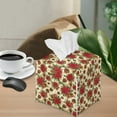 thumbnail image 2 of ZIABUTLE Chriatmas Holly Leather Tissue Box Cover Square Strobile Tissue Box Cover Cute for Classroom Decorative Tissue Case Easy to Clean Napkin Organizer Dispenser, 2 of 7