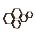 thumbnail image 2 of Estantes flotantes WonFulity con acabado hexagonal de madera flotante, 2 of 6