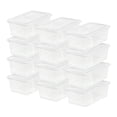 thumbnail image 1 of IRIS USA 6 Quart Plastic Storage Box Tote Bin Non Latching lid, Clear (12 Pack), 1 of 6