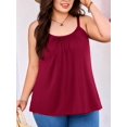 thumbnail image 4 of Charmo Débardeurs à Bretelles Réglables Grande Taille pour Femmes Blouse Plissée Sans Manches avec Soutien-Gorge Intégré,1x-4x, 4 of 7