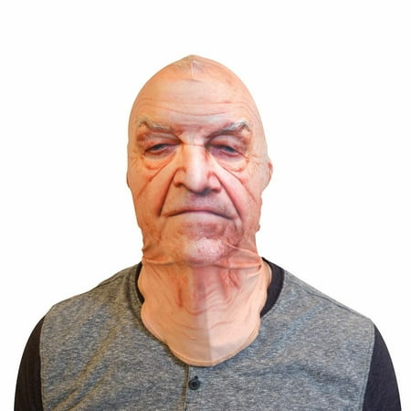 Unisex-Adult Old Man Photo Realistic  Fabric Mask - One Size Fits Most