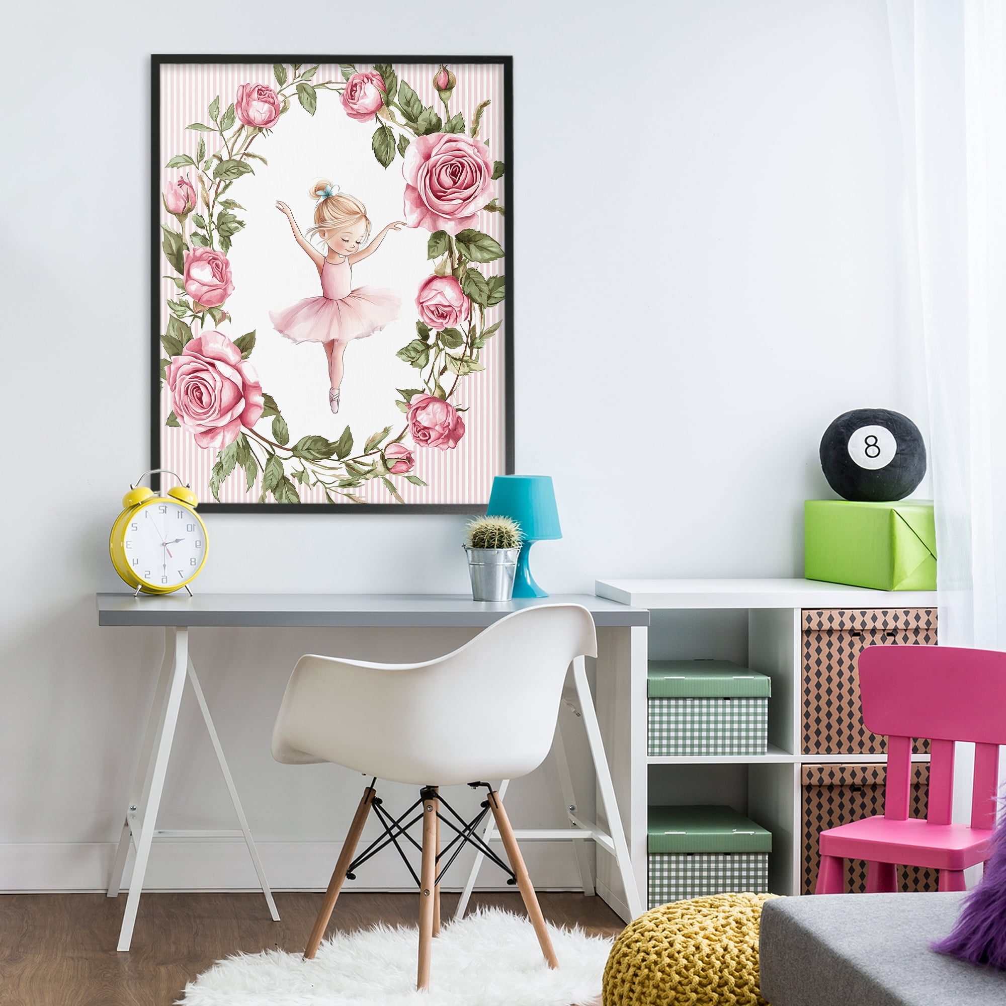 Stupell Industries Little Rose Dance Black Framed Giclee Art, design by Christine Simpson Art