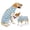 Blue, variant on Amztom Female Dog Recovery Suit, Post-Surgery Spay Neuter Onesie with Urine Pad Pocket, Modal High-Stretch Elastic Fabric, Back Velcro Closure for Wound Healing, Weaning & Heat Cycles,Blue