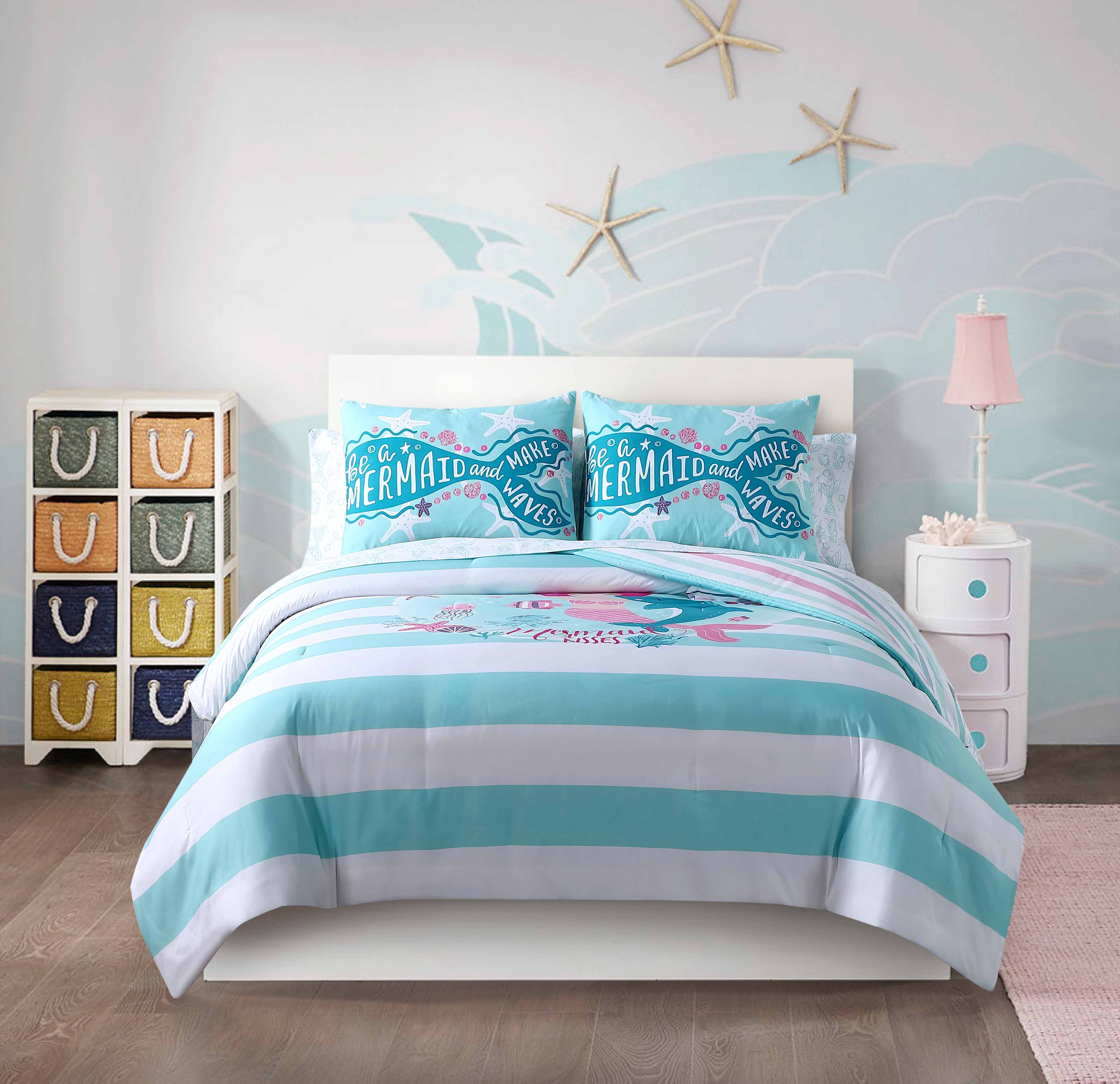 Heritage Club Mermaid and Make Waves Bed in a Bag Set, Full, Polyester