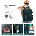 thumbnail image 3 of Mochila para portátil Focdod para mujer, 15.6 pulgadas, impermeable, color verde oscuro, 3 of 8