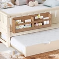 thumbnail image 4 of Bellemave Queen Bed with Trundle and Small Stairs, Queen Size Platform Bed Frame with Rail and Bookshelf, Wooden Montessori Floor Bed No Box Spring Needed,Beige, 4 of 9