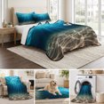 thumbnail image 6 of Full Quilt Set 78''x90'', Light Blue Ocean Waves Lightweight Bedspread Coverlet Set with 2 Pillow Shams, Summer Beach Coastal Abstract Breathable All Season Quilt Bedding for Bedroom/Guest Room, 6 of 9