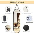 thumbnail image 5 of 16''x48'' Full Length Mirror, Modern Oval Door Mirror with Hanging Leather Cord, Wall Mounted Mirror for Bathroom Vanity Living Room Bedroom Entrance, 5 of 8