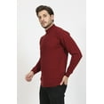 thumbnail image 2 of Maste Udane Men's Mock Turtleneck Sweater Cashmere-Lambswool Blend Cable Knitted Long Sleeve Pullover Italian Fabric, 2 of 3