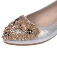 thumbnail image 3 of Zapatos Planos Vestir Bailarina Boda Mujer Punta Puntiaguda Diamante Imitación, 3 of 9