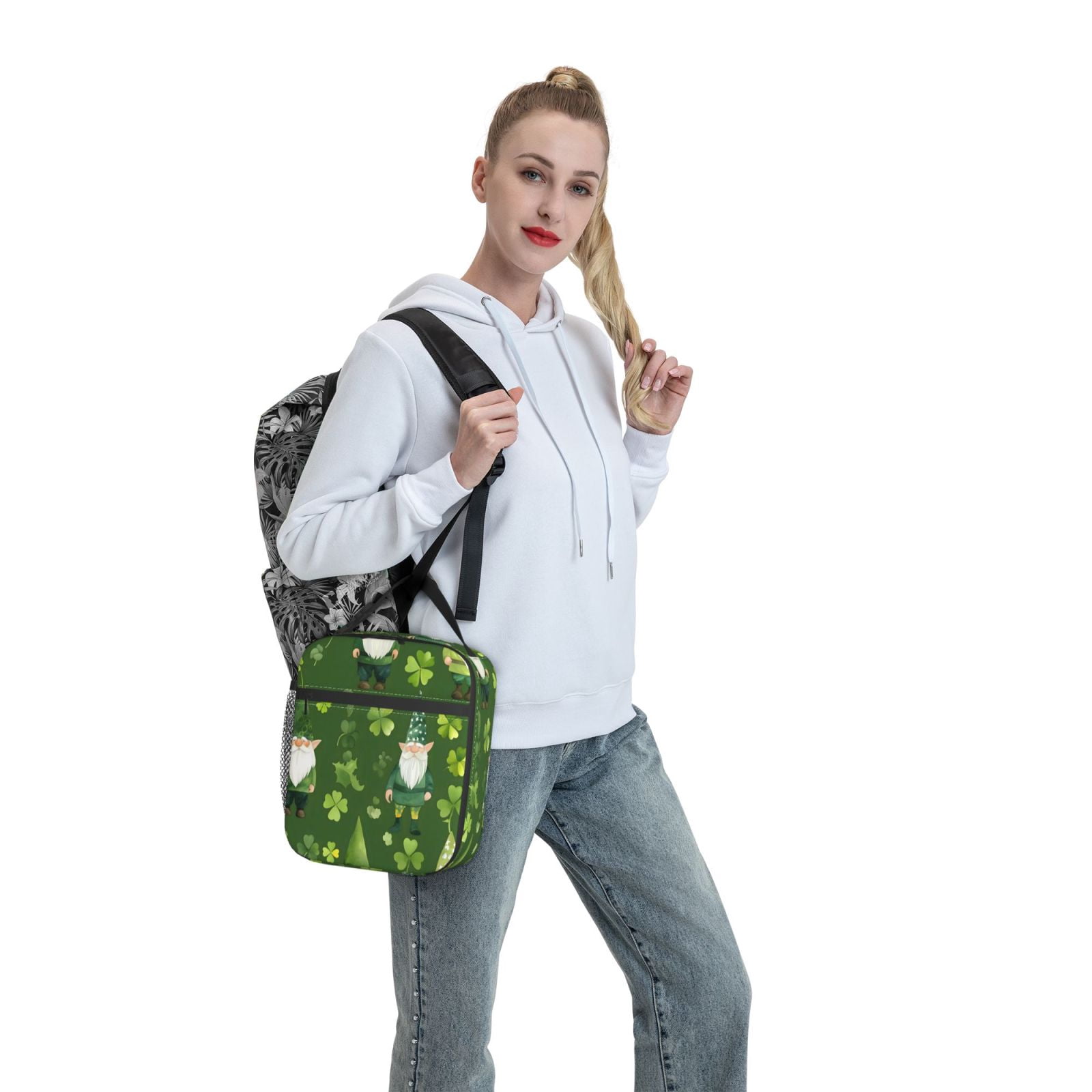Lunch Bag For Women Men Insulated Portable Lunch Box Bento Box Office Picnic Travel Cooler Bag Saint Patrick'S Day Gnome