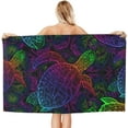 thumbnail image 2 of Mandala Psychedelic Color Turtles Large Beach Towel - Plush Thick Cotton Pool Towel, Adult Beach Towels, 2 of 17