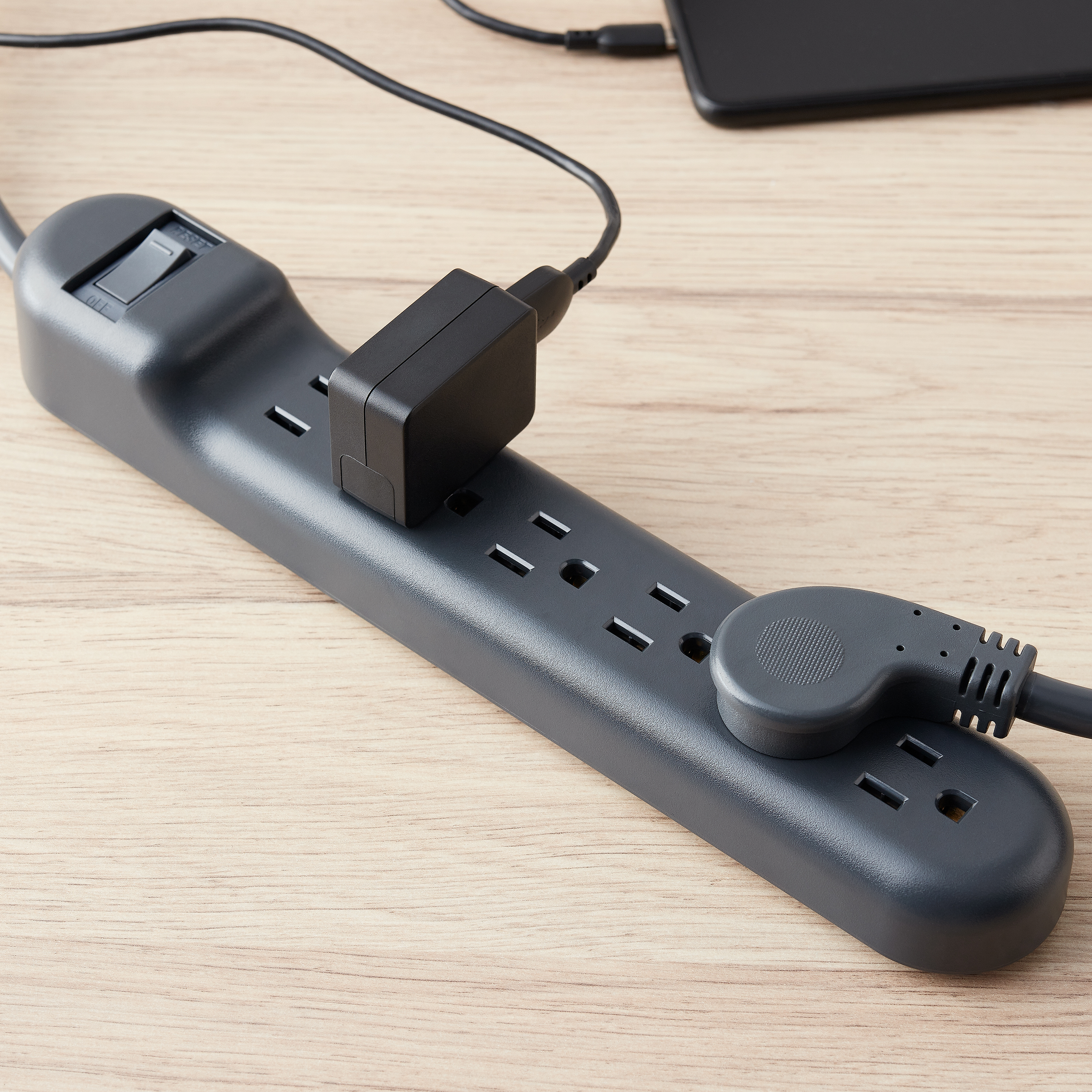 onn. Surge Protector with 6 AC Outlets, 2 Pack, 2.5ft Power Cord