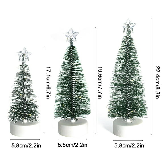 Pompotops 3PCS Christmas Decoration Mini Christmas Tree Lights, Home Decorations, Luminous Cedar LED Clearance
