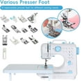 thumbnail image 2 of Sewing Machine for Beginners, Portable Mini Sewing Machine with 13 Replaceable Presser Feets, Built-in 12 Stitches, Extension Table, 39 Colors Thread, Reverse Sewing, 2 Speed Foot Pedal, Sewing Kit, 2 of 7