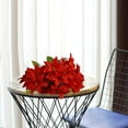 thumbnail image 3 of Dolicer 6 Pack Christmas Flowers Artificial Poinsettia Flowers, 14.6 inch Faux Velvet Red Poinsettia Floral for Christmas Tree Ornament Home Decorations, 3 of 10