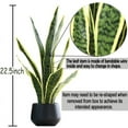 thumbnail image 2 of Artificial Snake Plant 22.5" Faux Agave Fake Sansevieria Artificial Potted Plants for Indoor and Outdoor Home Office Décor A, 2 of 5