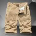 thumbnail image 2 of HCNTES Mens Shorts Cargo, 2039 Elastic Waist Bermuda Shorts Summer Casual Loose Fit Multi Pockets Outdoor Jogger Short Cargos(Khaki,L/32), 2 of 4
