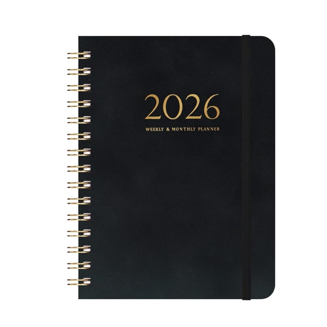 A5 Schedule Planner 2025 July To 2026 With Date Notes 140 Page Faux Leather Cover Coil Bound