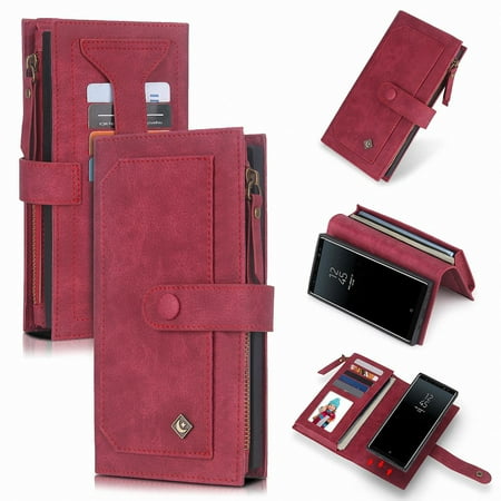 Best Note 8 Wallet Cases 9 Samsung Galaxy Note 8 Wallet Case, Dteck PU Leather Multi-function Detachable Magnetic Portable Folio Flip Wallet Case with Card Slots, Red