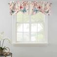 thumbnail image 2 of Tie Up Valances for Windows, Blue Pink Butterfly Adjustable Valance Curtains Window Treatment for Living Room/Bedroom, Vintage Rustic Botanical Floral Rod Pocket Kitchen Curtains & Drapes 54x18 Inch, 2 of 9