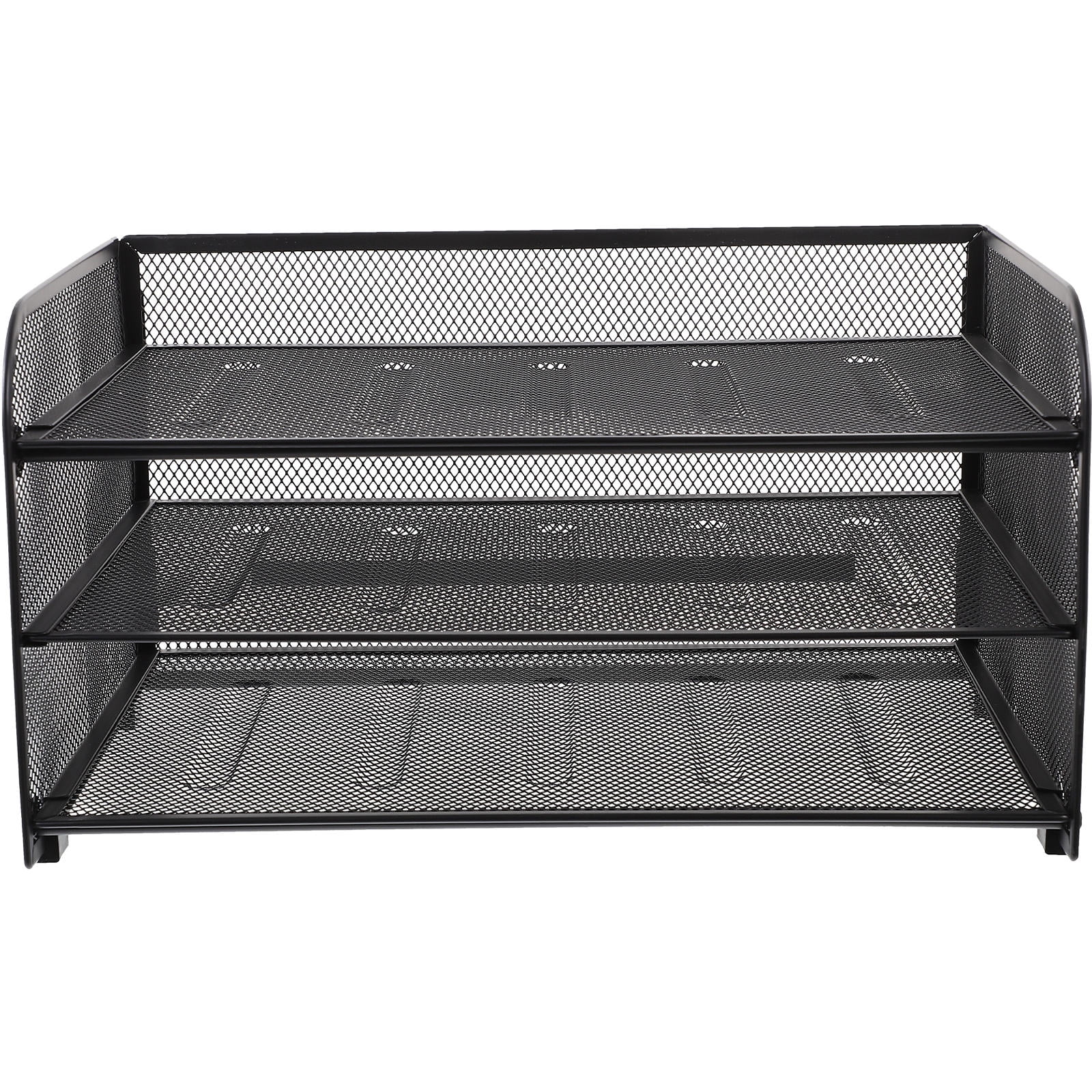 unbranded  Three-layer File Shelf Organizers Stackable Tray Holder for Desk Document Office Black
