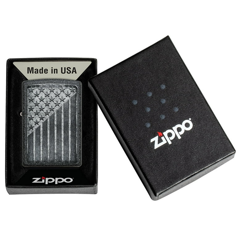 Zippo Stars and Stripes Design Iron Stone Pocket Lighter