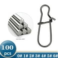 thumbnail image 6 of 100Pcs Durable Swivels Longline Connector Fishhook  Accessories Snap Long Line Clip Fishing Buckle Pin Open Eye Clips 5#, 6 of 8
