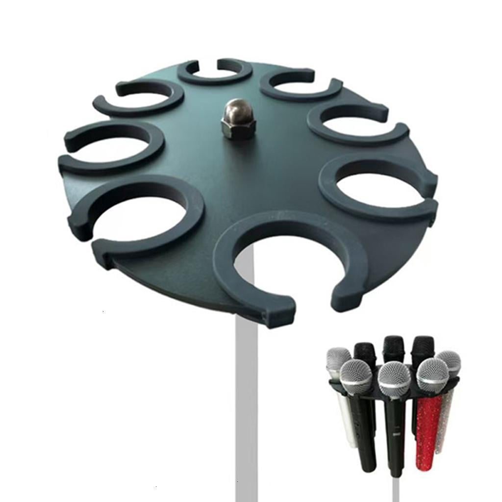 Adjustable Height Microphone Stand Tray Holds Up To 8 Mics For Stage And Studio Use