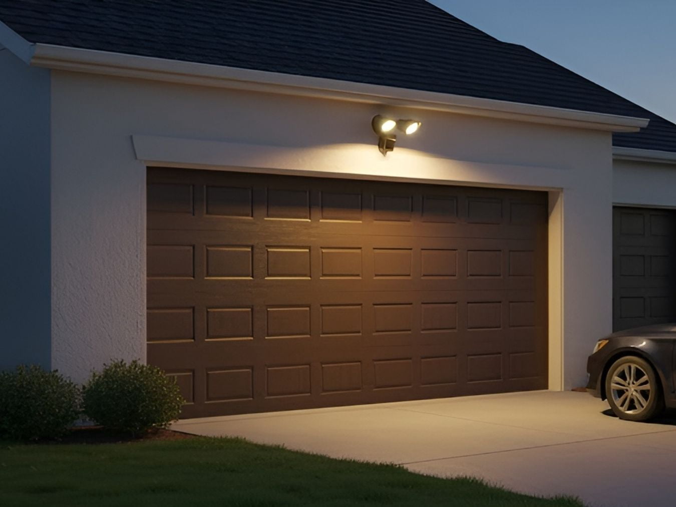 HOMEnhancements Outdoor Motion Sensor Flood Lights, 1900 Lumen, 20W, 3000K LED, Dual Heads