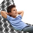 thumbnail image 1 of Geometric Lounger Chair Bag, Abstract Contemporary Design with Cage Look Squares and Zigzag Stripes, High Capacity Storage with Handle Container, Lounger Size, Charcoal Grey White, by Ambesonne, 1 of 5