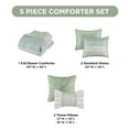 thumbnail image 3 of Madison Park Full/Queen Caralie 5-Piece Seersucker Comforter Set with Throw Pillows, Green, 3 of 9