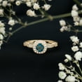 thumbnail image 3 of Rosec Jewels London Blue Topaz Diamond Engagement Ring for Women - Vintage Style Ring - 5 mm - AAA Quality Certified, 14K Yellow Gold, US 12.00, 3 of 9