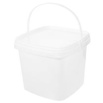 BESTONZON White Plastic Water Bucket with Handle and Lid for Decoration and Storage 2L